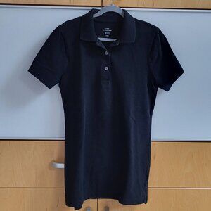 J. Crew Black Pique Polo T in EUC